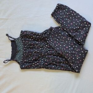 circo girls smocked top confetti cotton comfy tank jumpsuit gray size XS 4/5
